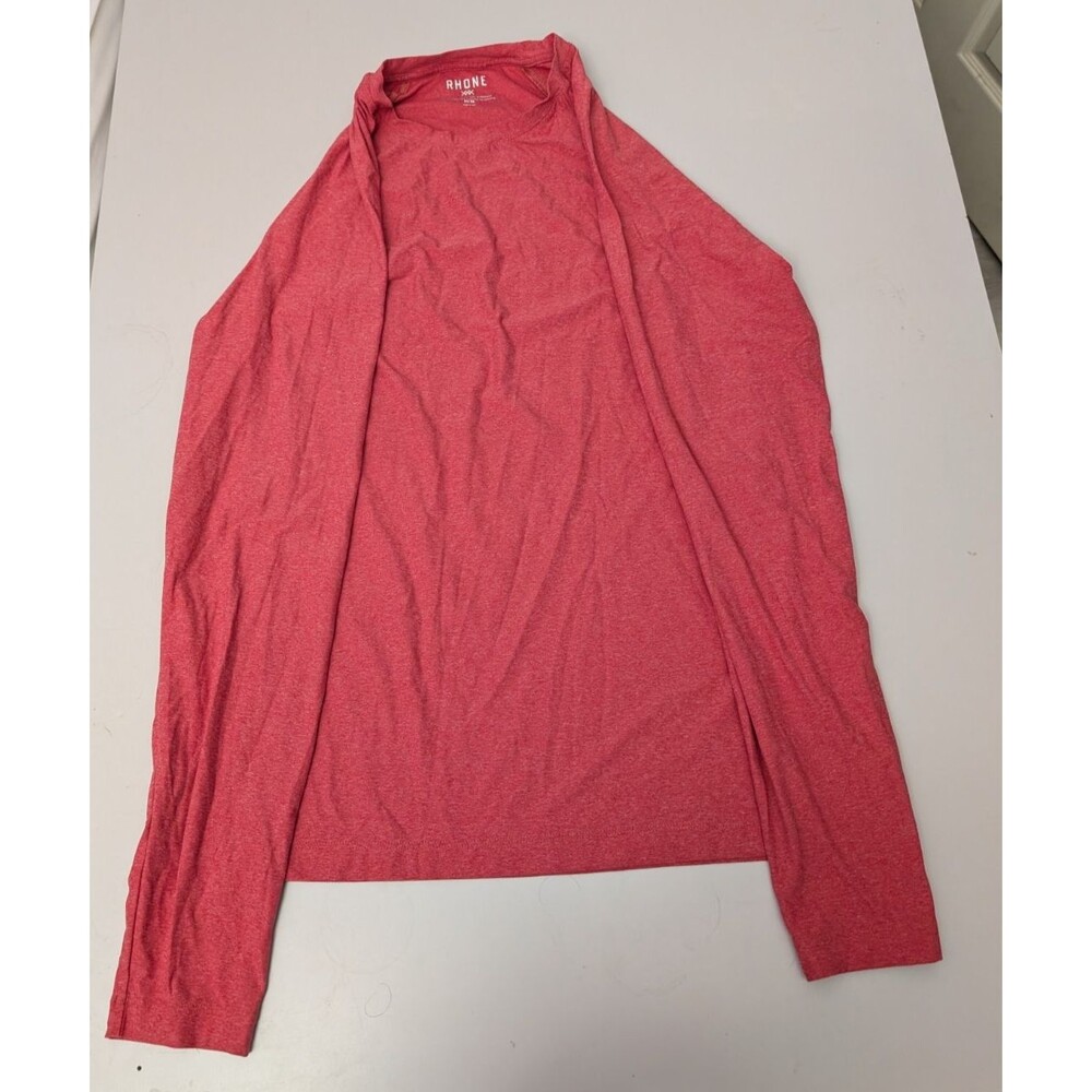 Rhone Reign Long Sleeve Shirt Mens Medium M Red Heather Activewear Top 100307